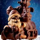 Reindeer and sleigh with Santa Claus
